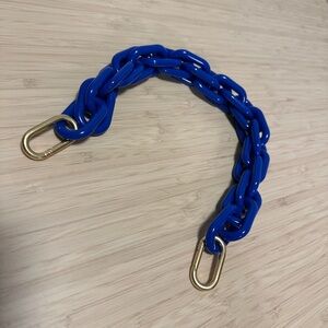 Clare V Vibrant Blue Chain Strap with Gold Clasps